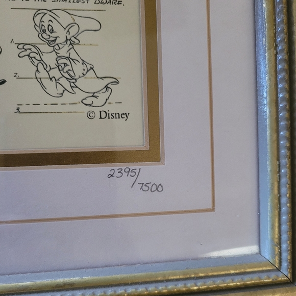 Disney Dopey Model Sheet w/ Pins Limited Edition Art - Picture 3 of 9